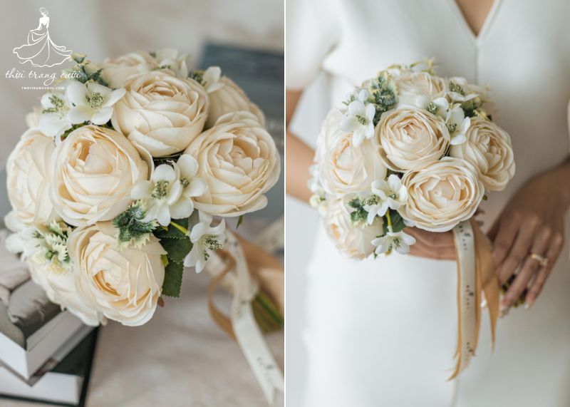 Bó hoa cưới mao lương tươi tắn, biểu tượng của tình yêu vĩnh cửu