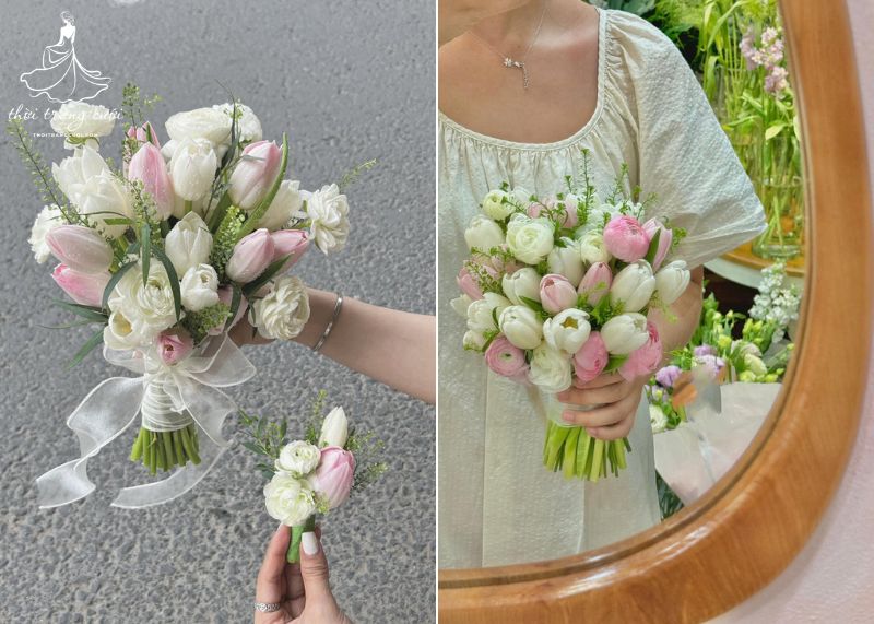 Bó hoa mao lương mang lại sự sang trọng và thanh lịch cho cô dâu