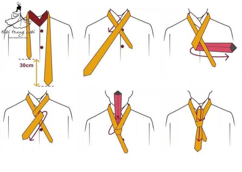 Four-in-Hand là kiểu thắt cổ điển dễ ứng dụng nhất