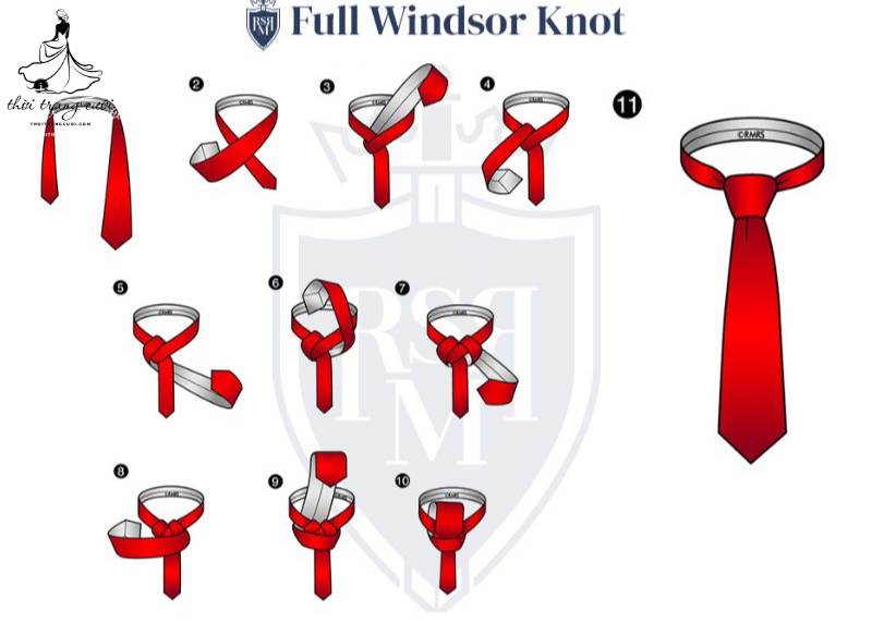 Kiểu Full Windsor mang đến vẻ ngoài sang trọng cho chú rể