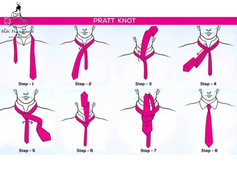 Cà vạt chú rể thắt Pratt Knot tạo nút vừa vặn và gọn gàng