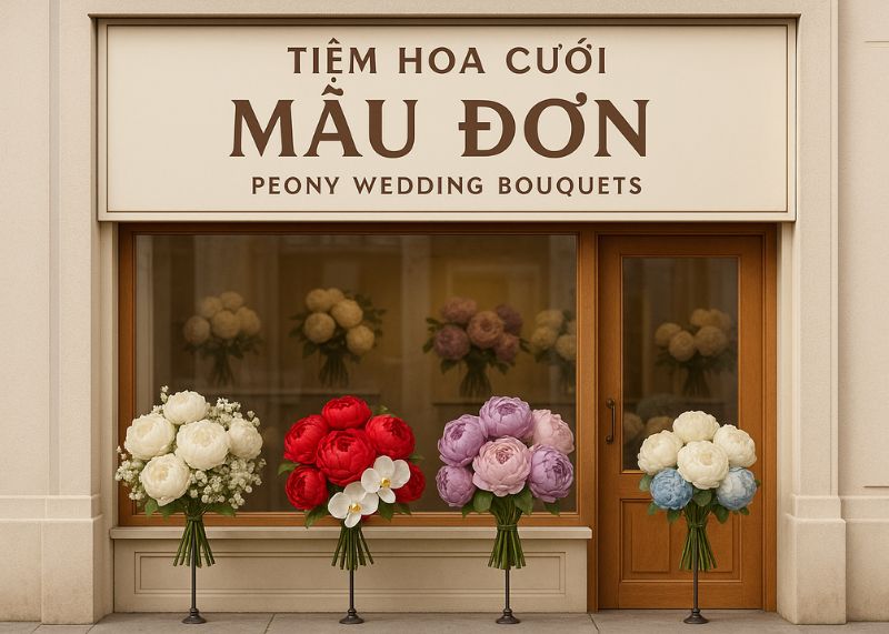 Mô phỏng tiệm hoa cưới từ Mẫu Đơn xinh xắn và đáng yêu