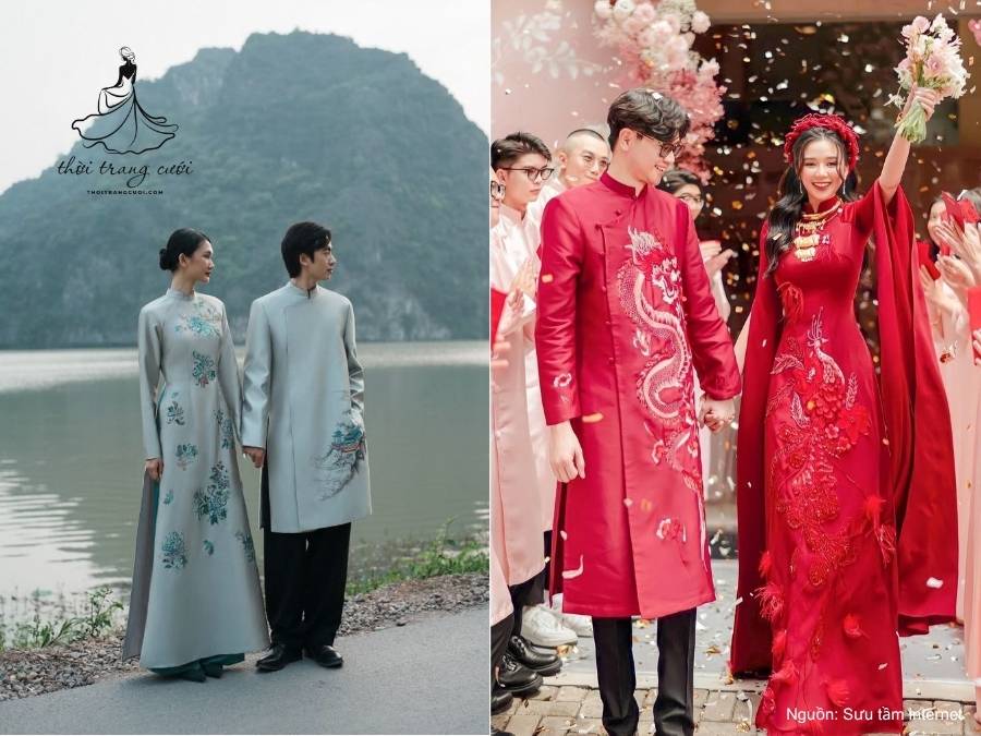 Những mẫu áo dài cưới mới nhất cho cô dâu và chú rể
