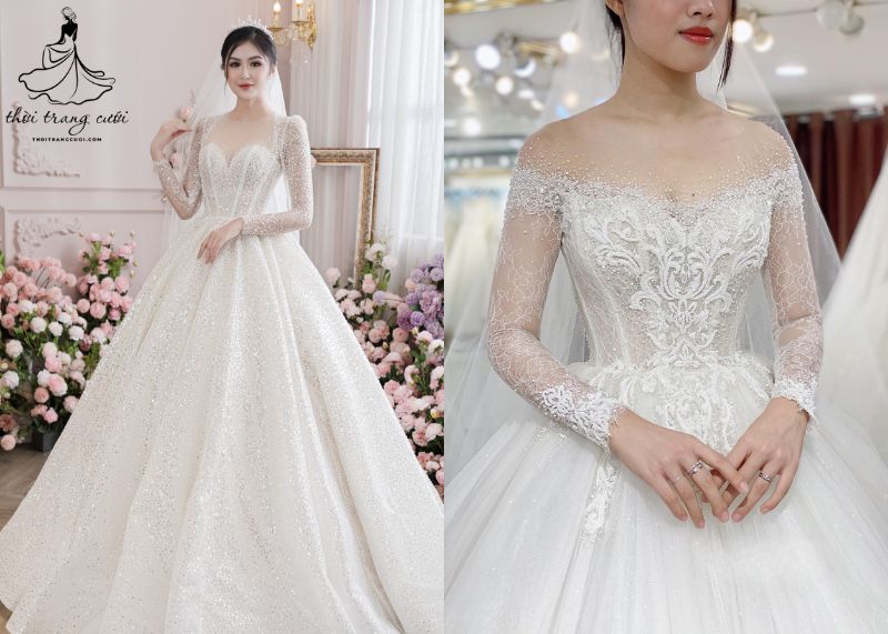 Váy cưới giả cúp ngực