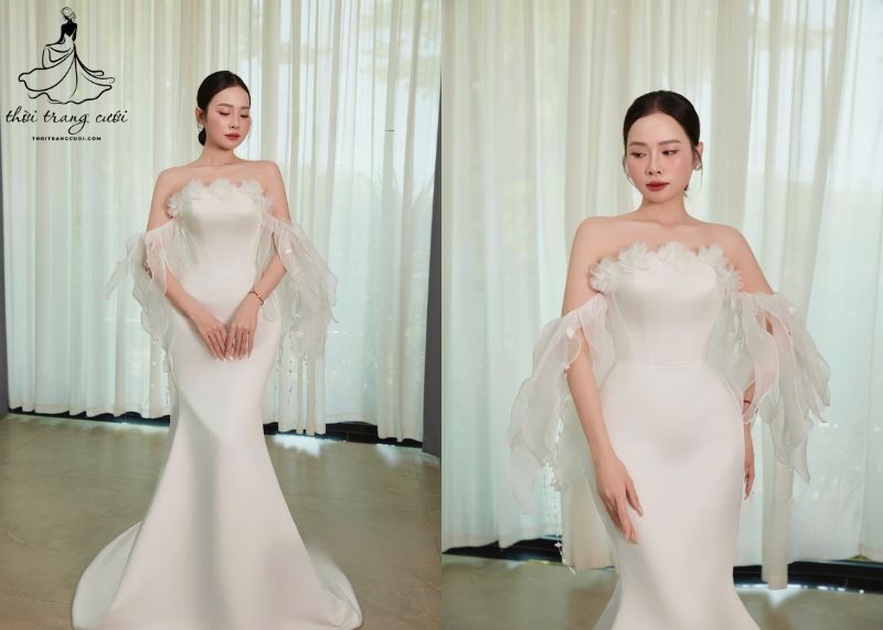 Váy cưới cúp ngực dáng đuôi cá