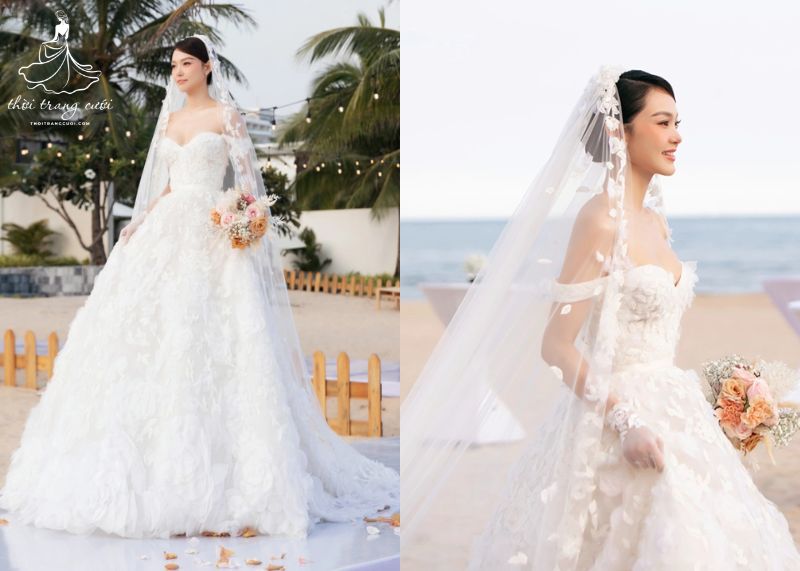 Váy cưới Lena của thương hiệu Marchesa Couture 