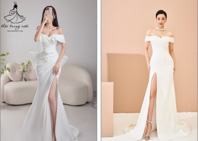 váy cưới satin