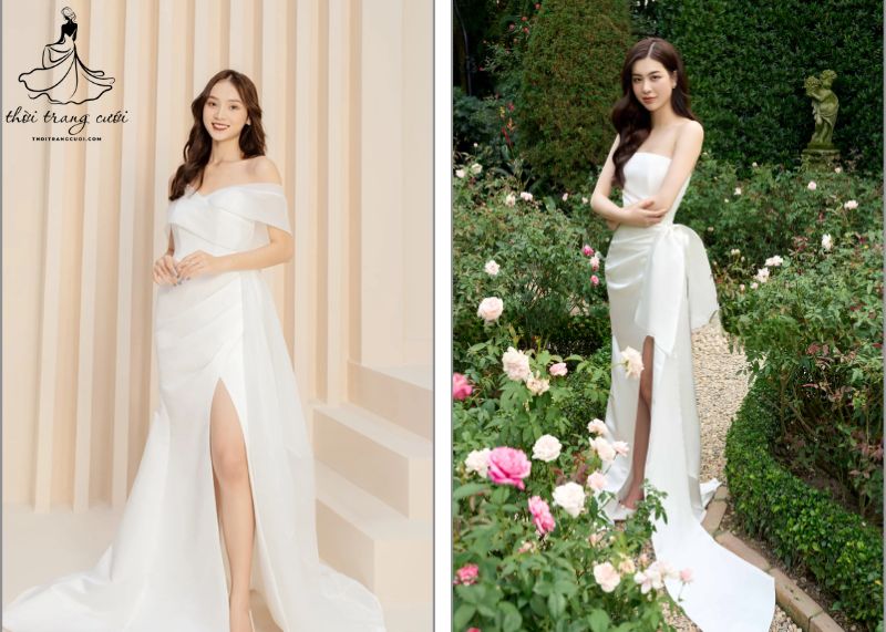 váy cưới satin