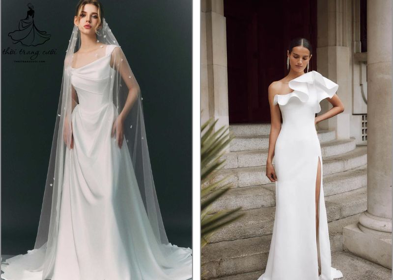 váy cưới satin