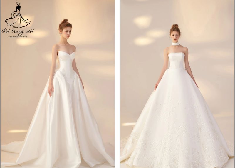 váy cưới satin