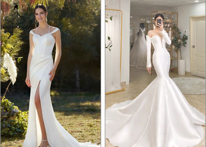 váy cưới satin