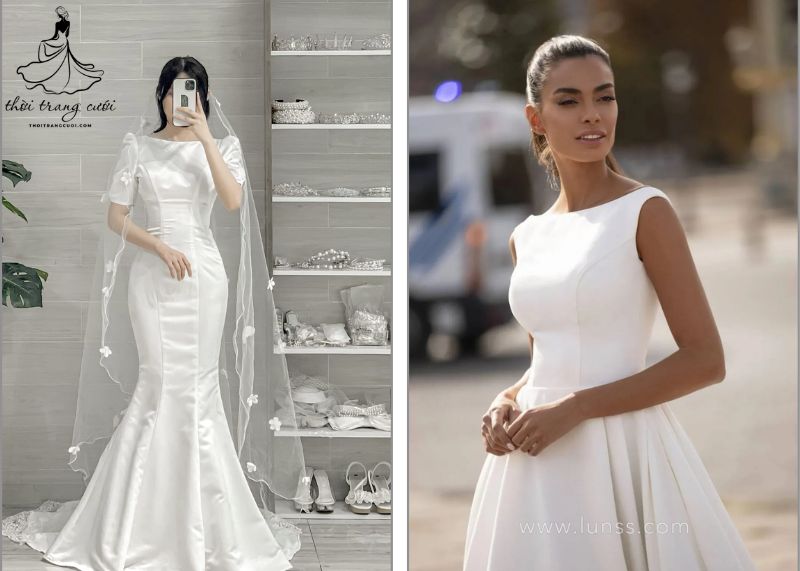 váy cưới satin