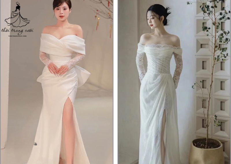 váy cưới satin