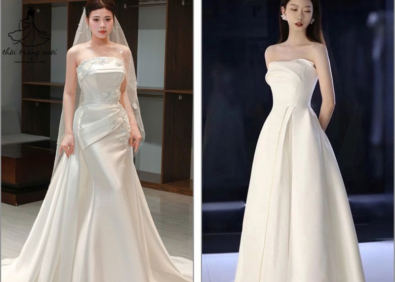 váy cưới satin