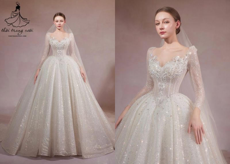 Vì sao váy cưới tay dài là lựa chọn lý tưởng cho cô dâu hiện đại?