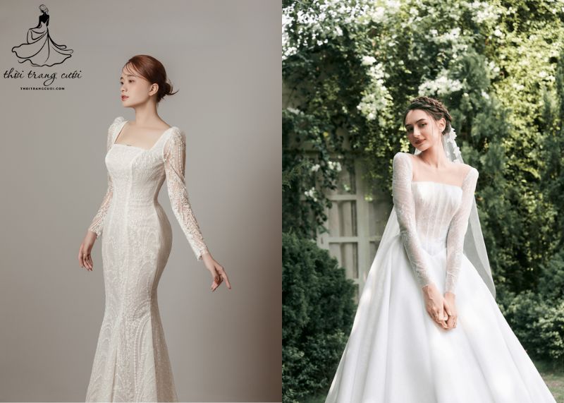 Cách chọn váy cưới tay dài cho mọi vóc dáng