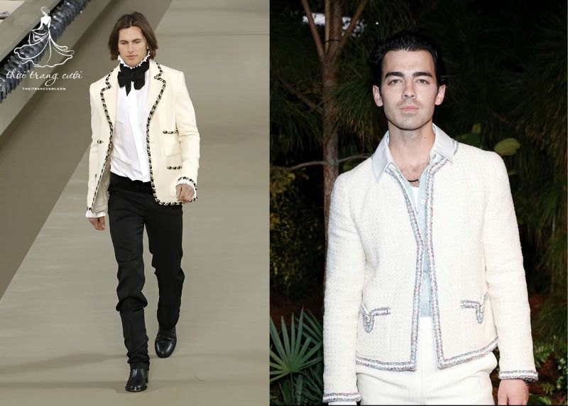 Vest chú rể làm từ vải tweed mềm mại và uyển chuyển