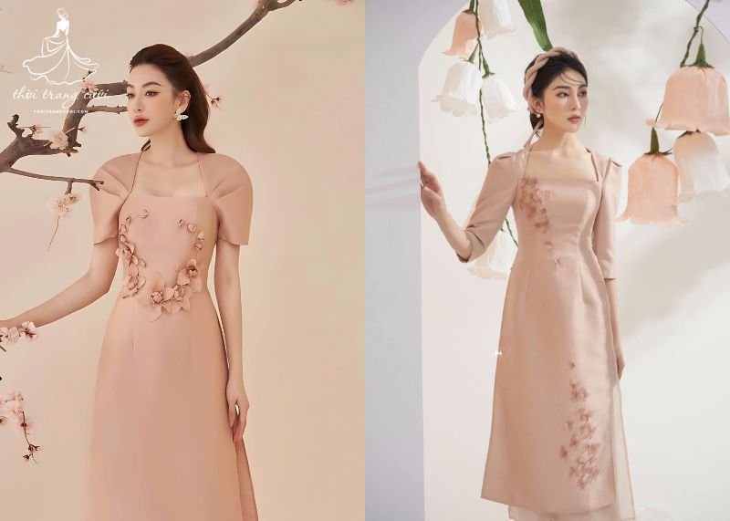 Áo dài cưới cổ vuông độc đáo, lạ mắt