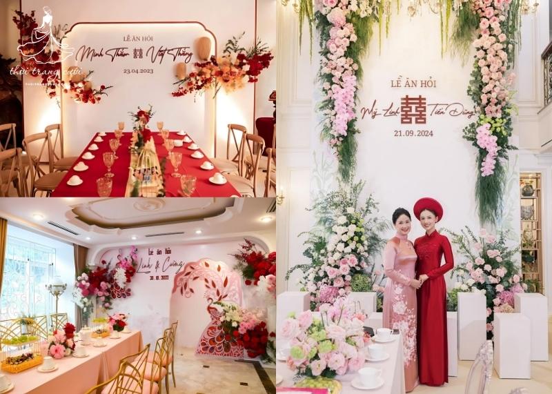 Phong cách trang trí tiệc cũng ảnh hưởng đến chất lượng hình ảnh lễ ăn hỏi đẹp hay xấu