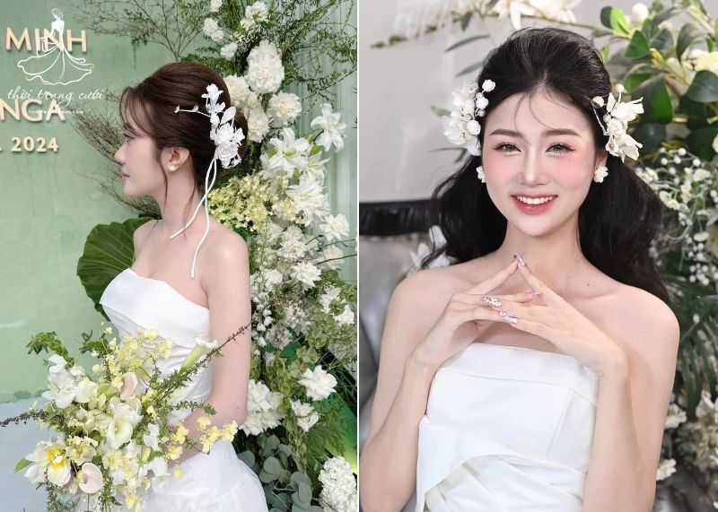 Bí quyết vàng chọn hoa cài tóc cô dâu phù hợp nhất
