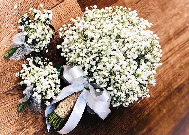 Cách bó hoa cưới baby đơn giản và tinh tế