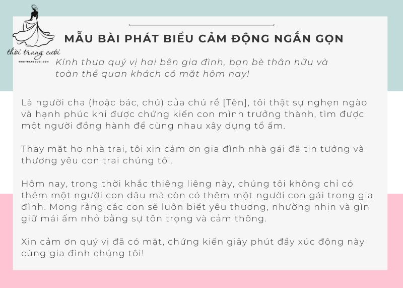 Mẫu bài phát biểu cảm động ngắn gọn