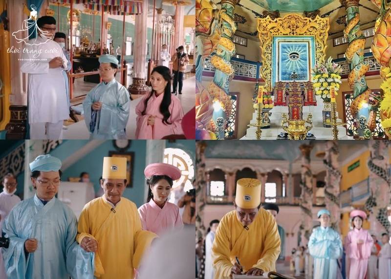 Lễ thành hôn trong đạo Cao Đài và Hòa Hảo thể hiện tinh thần đạo nghĩa và gắn kết tâm linh