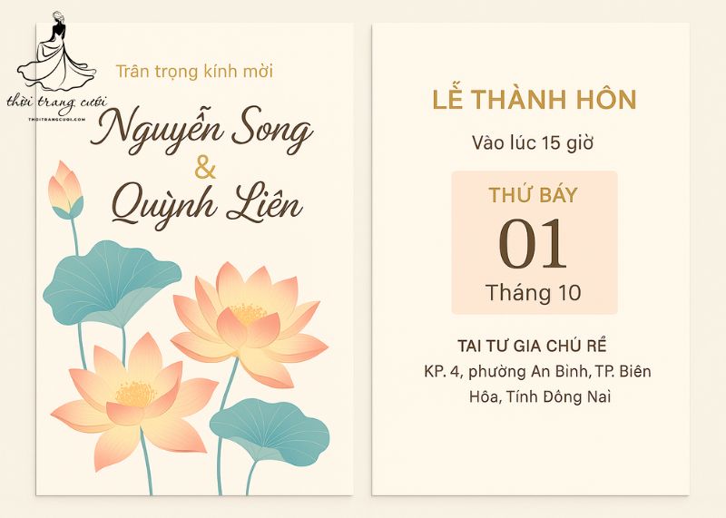 Thiệp cưới hoa sen kỹ thuật số và eco-friendly đang lên ngôi