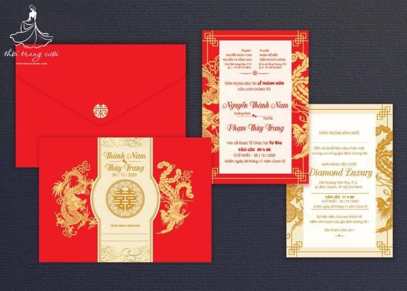Thiệp cưới người Hoa là sự kết hợp hoàn hảo giữa nghệ thuật truyền thống và ý nghĩa phong thủy