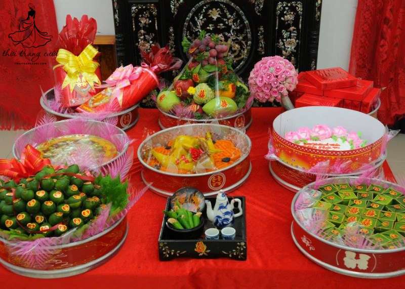 Tráp 5 lễ miền Trung đơn giản, trang nhã