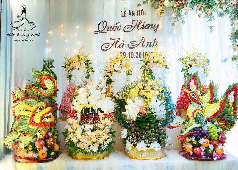 Tráp rồng phượng lộng lẫy, sang trọng, đầy ý nghĩa