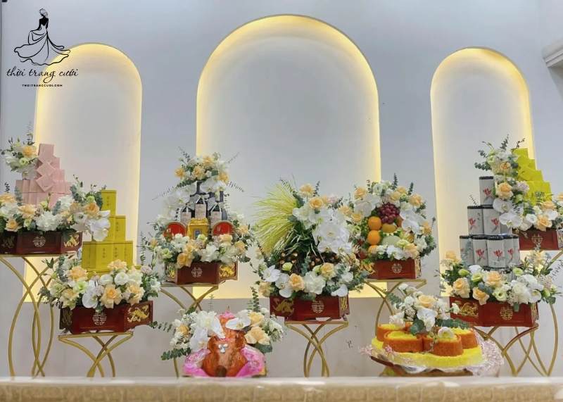 Mẫu tráp ăn hỏi 9 lễ sang trọng, tinh tế
