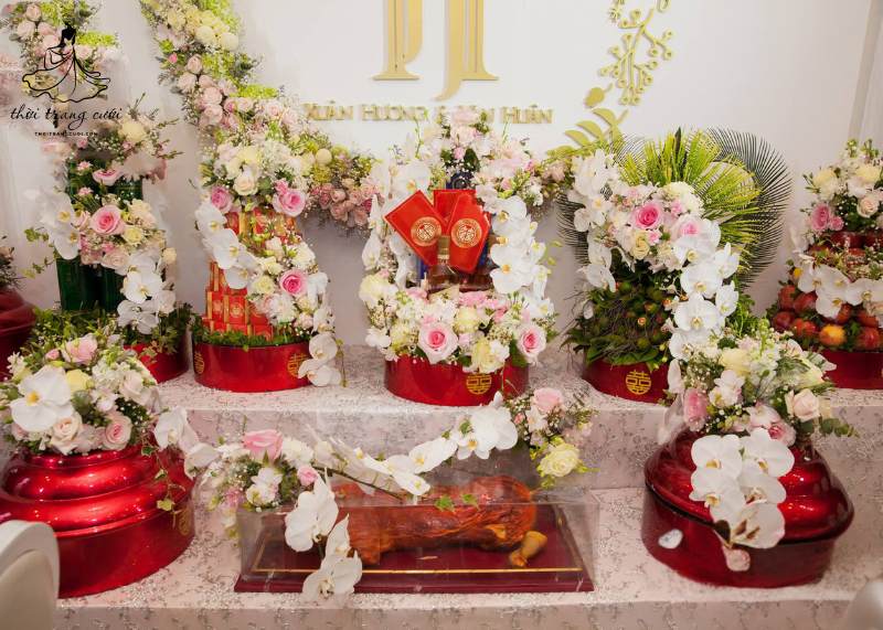 Mẫu tráp ăn hỏi 9 lễ đẹp mắt, đẳng cấp