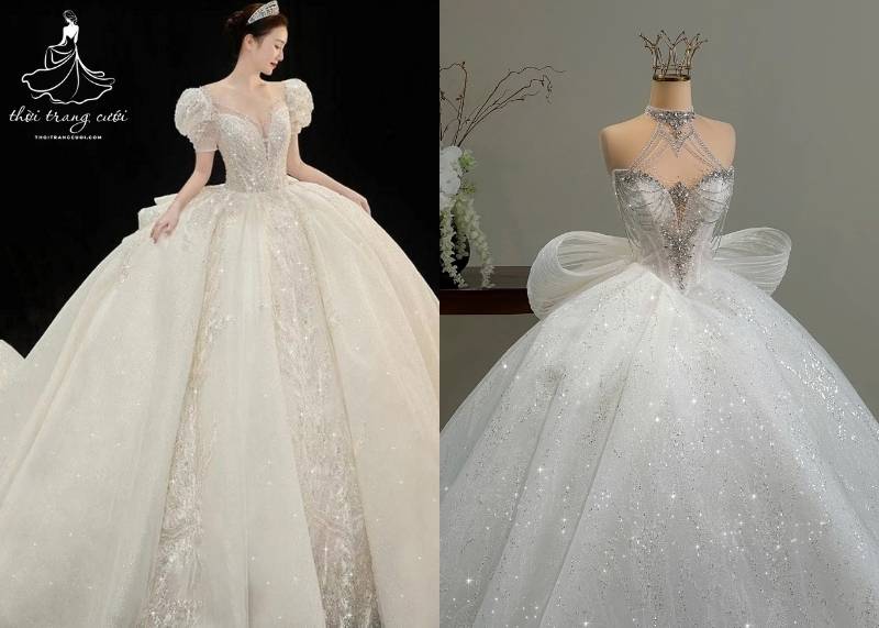 Hóa thân thành nàng công chúa trong truyện cổ tích với váy cưới xòe bồng công chúa lộng lẫy