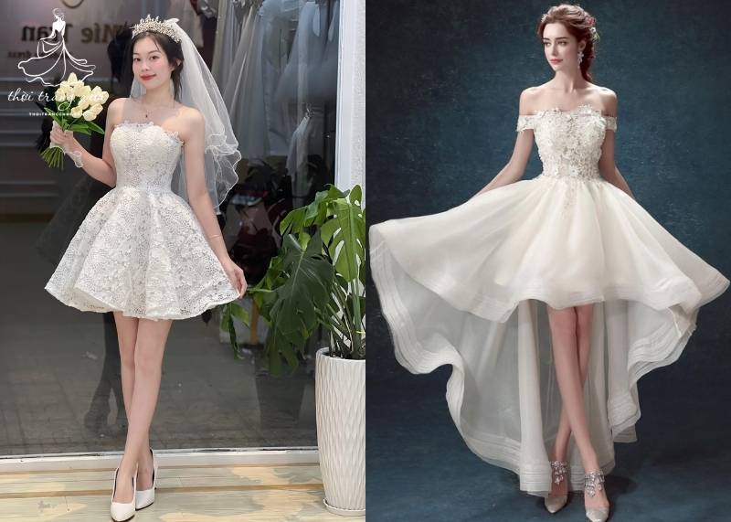 Không cần đuôi dài lộng lẫy, váy cưới công chúa ngắn vẫn đủ khiến bạn trở thành tâm điểm ngọt ngào