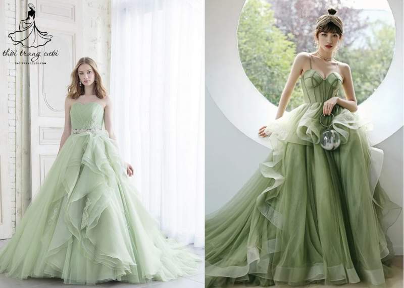 Tỏa sáng với váy xanh bạc hà mộng mơ