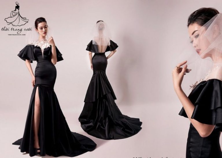 10+ Mẫu váy cưới màu đen đẹp huyền bí, sang trọng nhất 2025