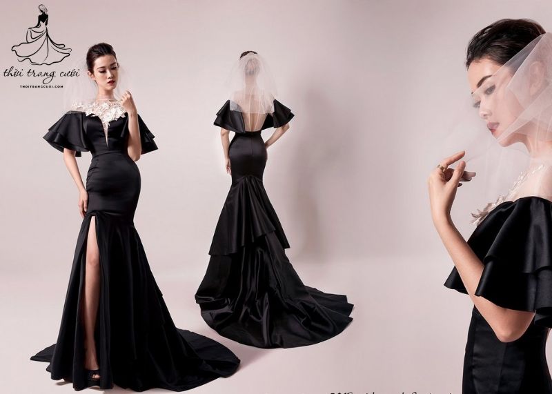 10+ Mẫu váy cưới màu đen đẹp huyền bí, sang trọng nhất 2025