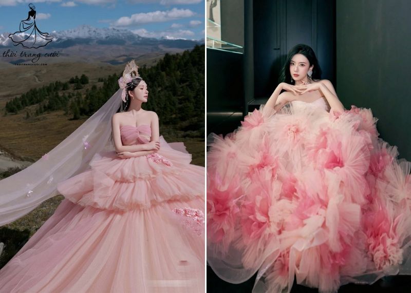 Lưu ý khi chọn váy cưới màu hồng