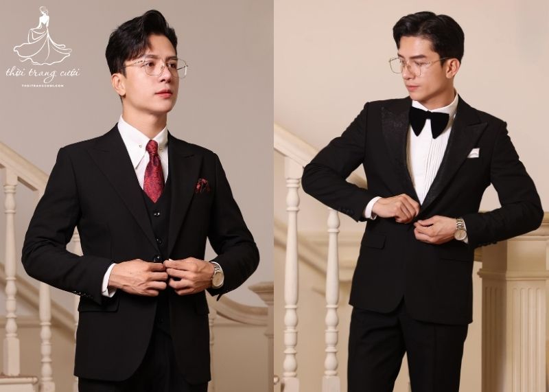 Mẫu vest đen lịch lãm cho chú rể