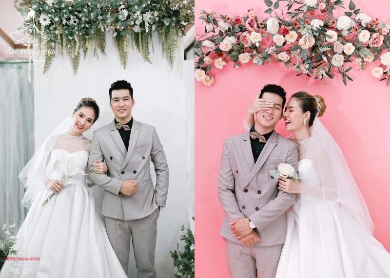 Mẫu vest chú rể màu xám thanh lịch, hiện đại