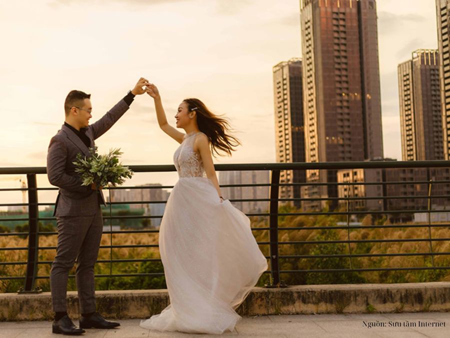Chụp ảnh cưới tại nóc hầm Thủ Thiêm 