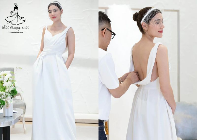 Váy cưới Dior của Kimberley được hoàn thiện trong 600 giờ