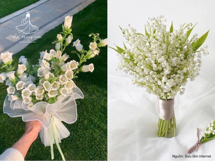 Bó hoa cưới Linh Lan trắng muốt trong trẻo
