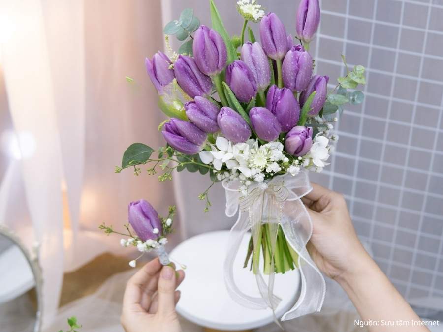 Tulip tím đại diện cho tình yêu cao quý, sâu lắng
