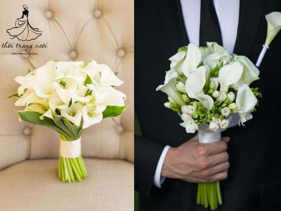 Hoa rum cưới dáng tròn tối giản và hiện đại
