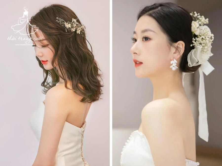 Kiểu tóc cô dâu Hàn Quốc phù hợp với dáng mặt
