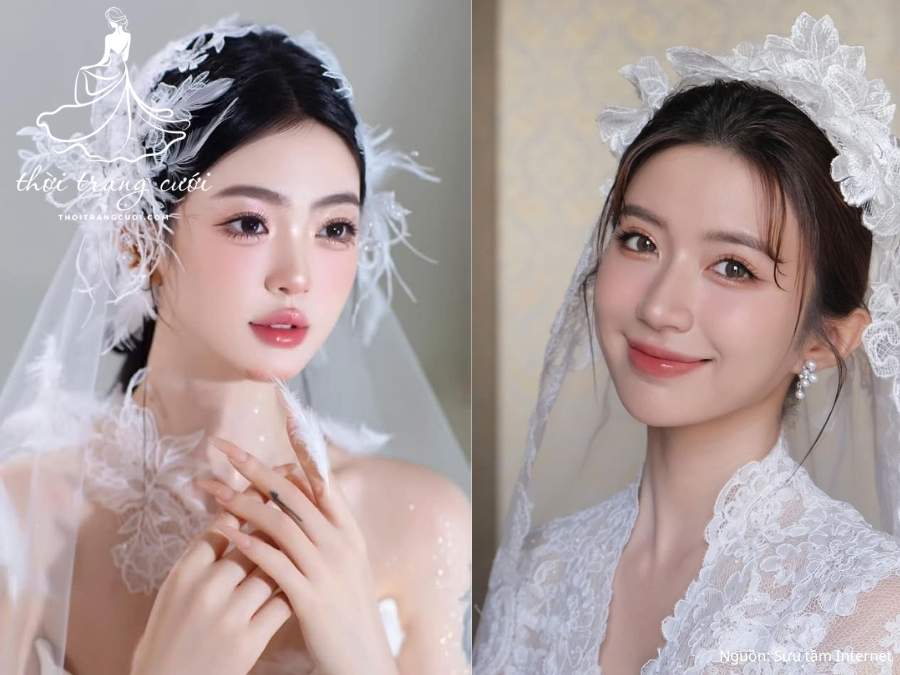 Tạo khối nhẹ cho cô dâu mặt tròn
