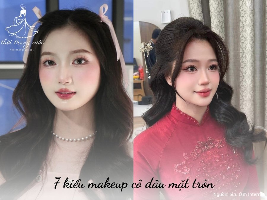 makeup cô dâu mặt tròn