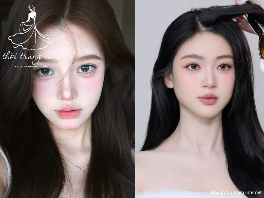 makeup cô dâu mặt tròn phong cách nhẹ nhàng